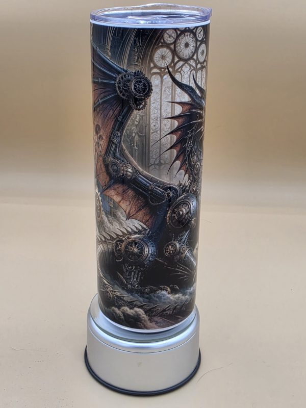 Clockwork Dragon Steampunk Sublimation Tumbler